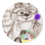 Happy Halloween Costumed Raccoon Stickers