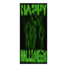 Happy Halloween Creepy Bats and Zombies  Rack Card