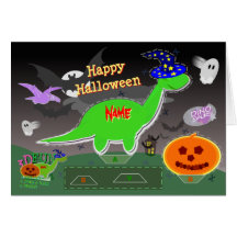 Happy Halloween Cute Dinosaurs 3D Cut & Fold Craft Greeting Cards