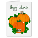 Happy Halloween, Cute Mice and Pumpkins Greeting Cards