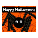 Happy Halloween Cute Spider Customizable Post Cards