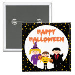 Happy Halloween Cute Trick or Treat Kids Pinback Button