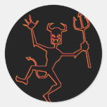 Happy Halloween Dancing Devil Round Sticker