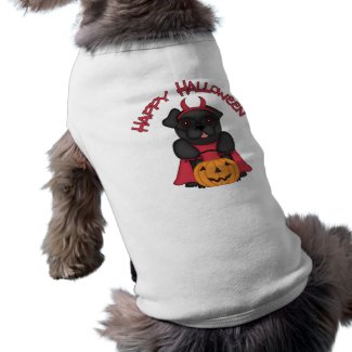 Happy Halloween Devil Pug with Pumpkin petshirt