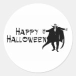 Happy Halloween Dracula Round Stickers
