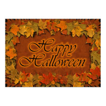 Happy Halloween Fall Leaves posters