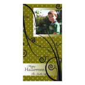 Happy Halloween Family Photo Card - Green Vines