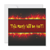 Happy Halloween Flaming Set Invitations