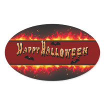 Happy Halloween Flaming Set Sticker