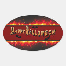 Happy Halloween Flaming Set Sticker