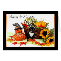Happy Halloween French Bulldog greeting Card
