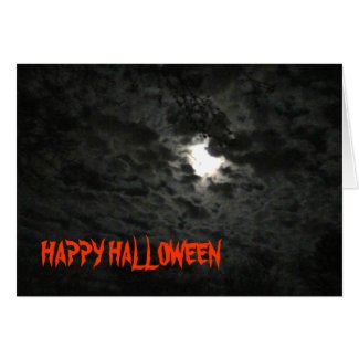 Happy Halloween Full Moon & Spooky Clouds Cards