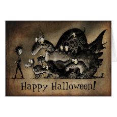 Happy Halloween! Funny Friendly Kid's Monsters Card