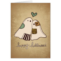 happy halloween ghosts card