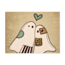 happy halloween ghosts postcards