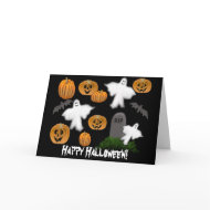 Happy Halloween Ghosts Pumpkins Card card