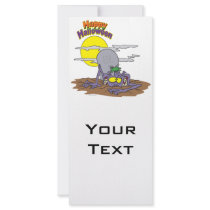 happy halloween ghoul rising from grave custom rack cards