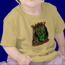 Happy Halloween Green Face Shirt by Lotacats Happy Halloween Green Face Shirt