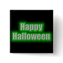 Happy Halloween Green Glow buttons