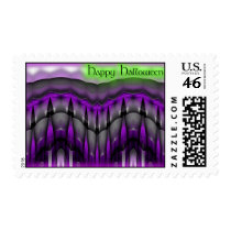 Happy Halloween Green Glow postage by dndartstudio Happy Halloween Green Glow postage