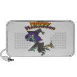 happy halloween green witch cartoon speaker system