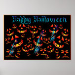 Happy Halloween Grinning Pumpkins.. Poster