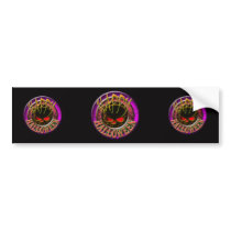 Happy Halloween grunge skull pink bumper sticker