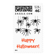 Happy Halloween Hairy Spiders Postage stamp