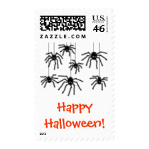 Happy Halloween Hairy Spiders Postage postage