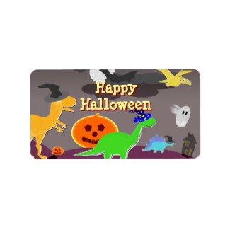 Happy Halloween Cute Cartoon Dinosaurs Handout Label Stickers