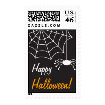 Happy Halloween invitation postage stamps