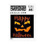 Happy Halloween Jack O Lantern Face Postage Stamps