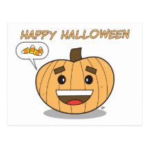 Happy Halloween Kawaii Pumpkin - Postcard
