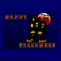 Happy Halloween Mansion Print by Lotacats Happy Halloween Mansion Print