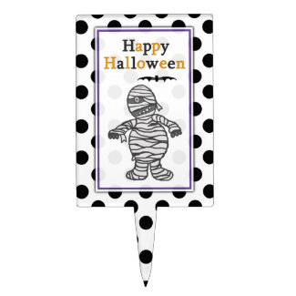 Happy Halloween Mummy Cake Picks