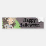 Happy Halloween Mummy Chibi Bumper Sticker bumper stickers