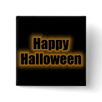 Happy Halloween Orange Glow buttons