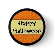 Happy Halloween Orange Pattern Buttons