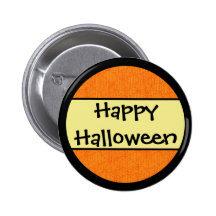 Happy Halloween Orange Pattern Buttons