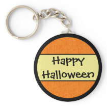 Happy Halloween Orange Pattern Key Chains