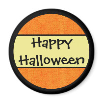 Happy Halloween Orange Pattern Refrigerator Magnet