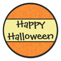 Happy Halloween Orange Pattern Stickers