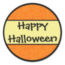Happy Halloween Orange Pattern Stickers