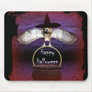 Happy Halloween Owl zazzle_mousepad