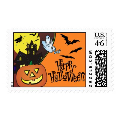 Happy Halloween Postage Stamps by SquirrelHugger