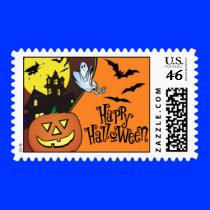 Happy Halloween Postage Stamps