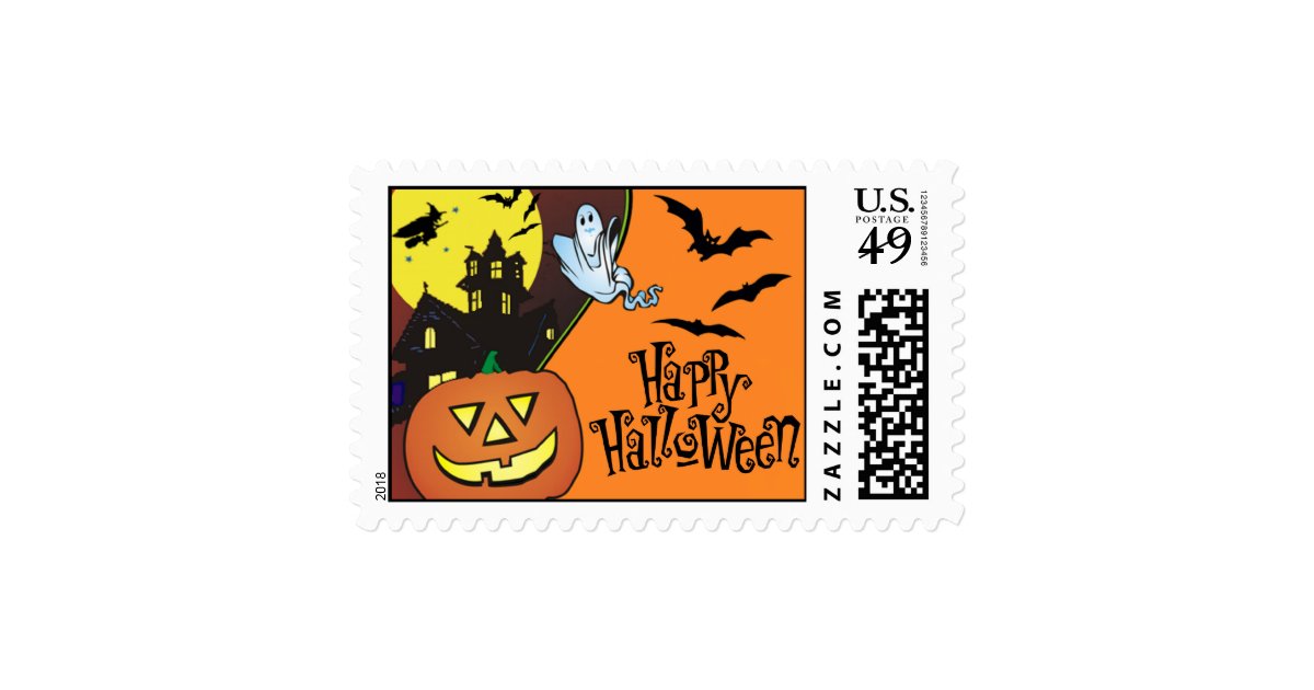Happy Halloween Postage Stamps Zazzle