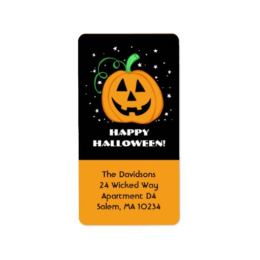happy halloween label