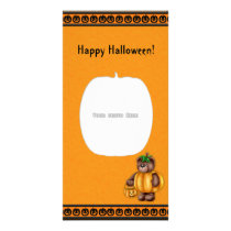 Happy Halloween Pumpkin Bear Photo Card photo cards by mickeyelvis128 Happy Halloween Pumpkin Bear Photo Card photo cards