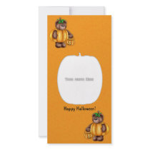Happy Halloween Pumpkin Bear Photo Card photo cards